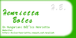 henrietta bolcs business card